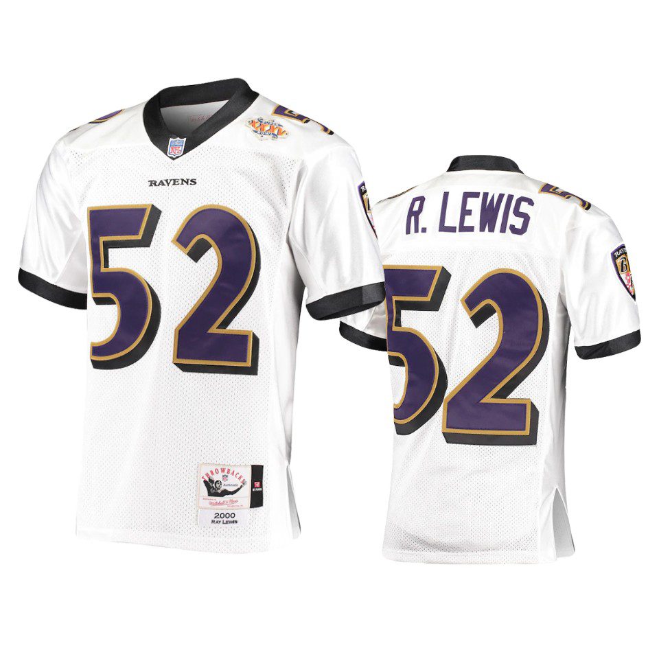 Baltimore Ravens Ray Lewis White 2000 Legacy Replica Throwback Jersey 1 ravens ray lewis white 2000 legacy replica throwback jersey