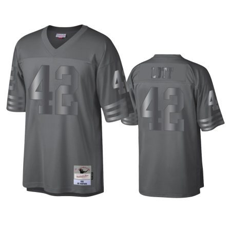 San Francisco 49ers Ronnie Lott 1990 Charcoal Throwback Metal Legacy Jersey