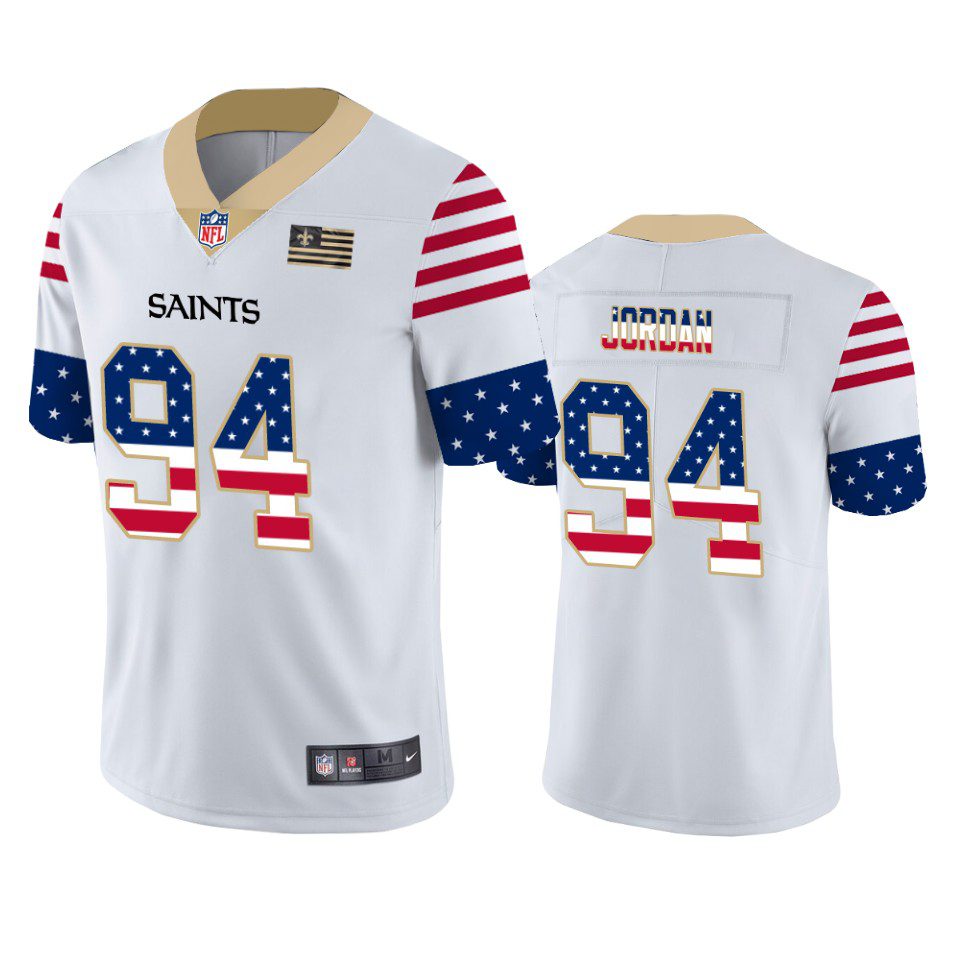 Cameron Jordan New Orleans Saints White Independence Day Stars & Stripes Jersey 1 saints cameron jordan white independence day vapor jersey