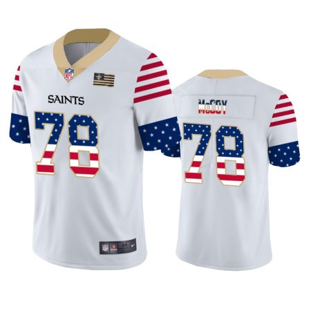 Erik McCoy New Orleans Saints White Independence Day Stars & Stripes Jersey