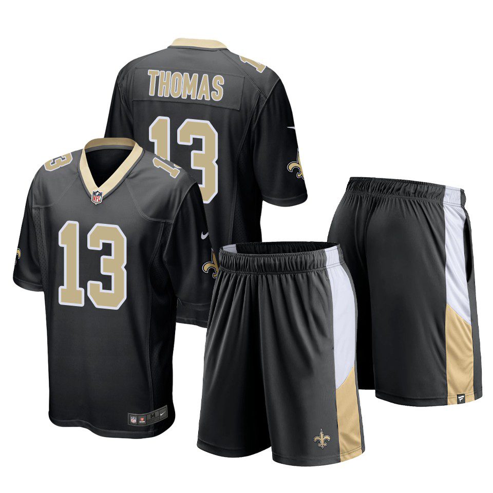 New Orleans Saints Michael Thomas Black Game Shorts Jersey 1 saints michael thomas black game shorts jersey
