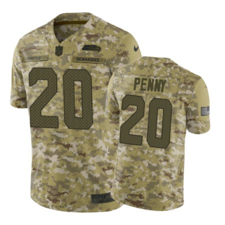 Seattle Seahawks #20 2018 Salute to Service Rashaad Penny Jersey Camo -Nike Limited