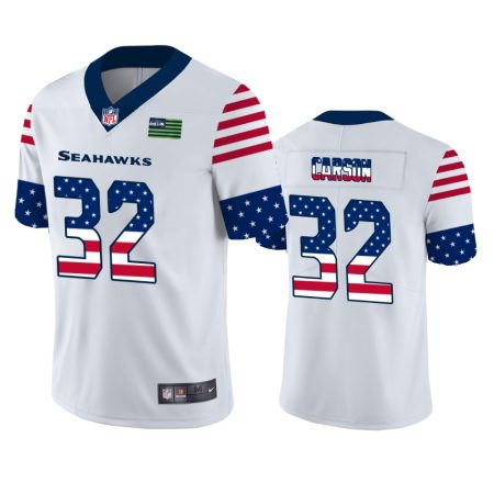 Chris Carson Seattle Seahawks White Independence Day Stars & Stripes Jersey