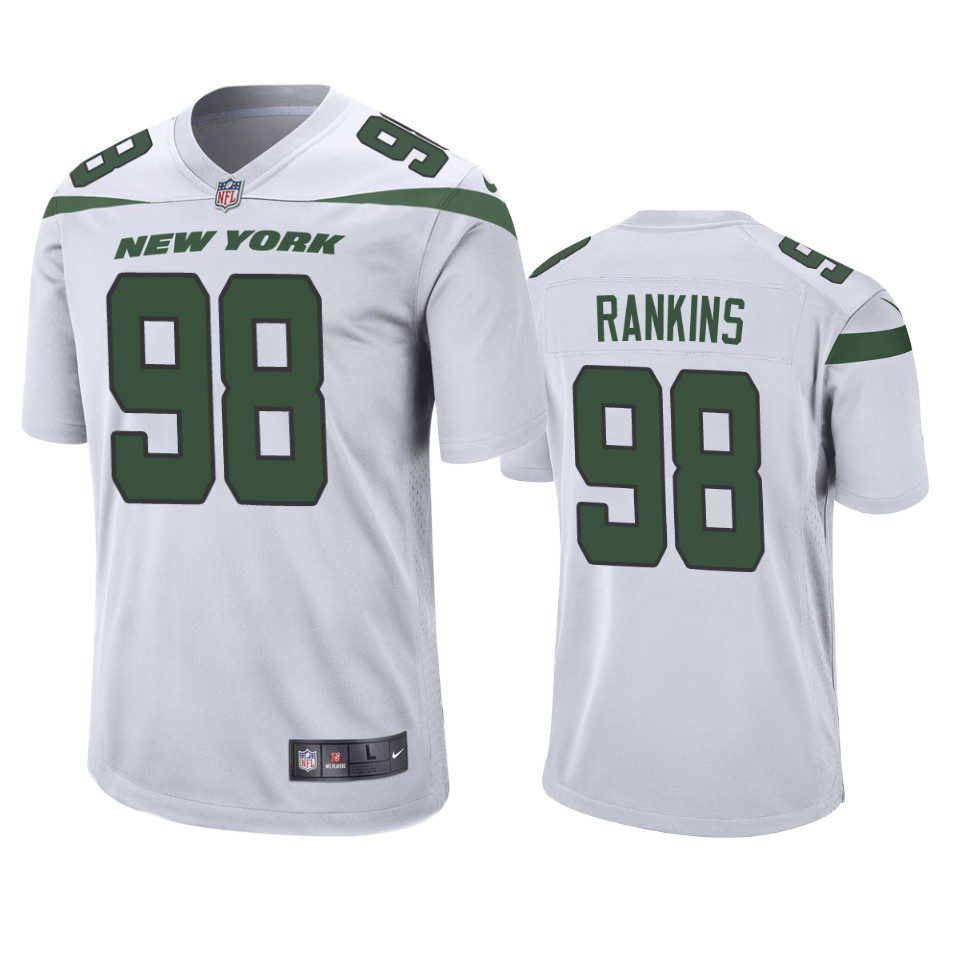 New York Jets Sheldon Rankins White Game Jersey 1 sheldon rankins jets game white jersey