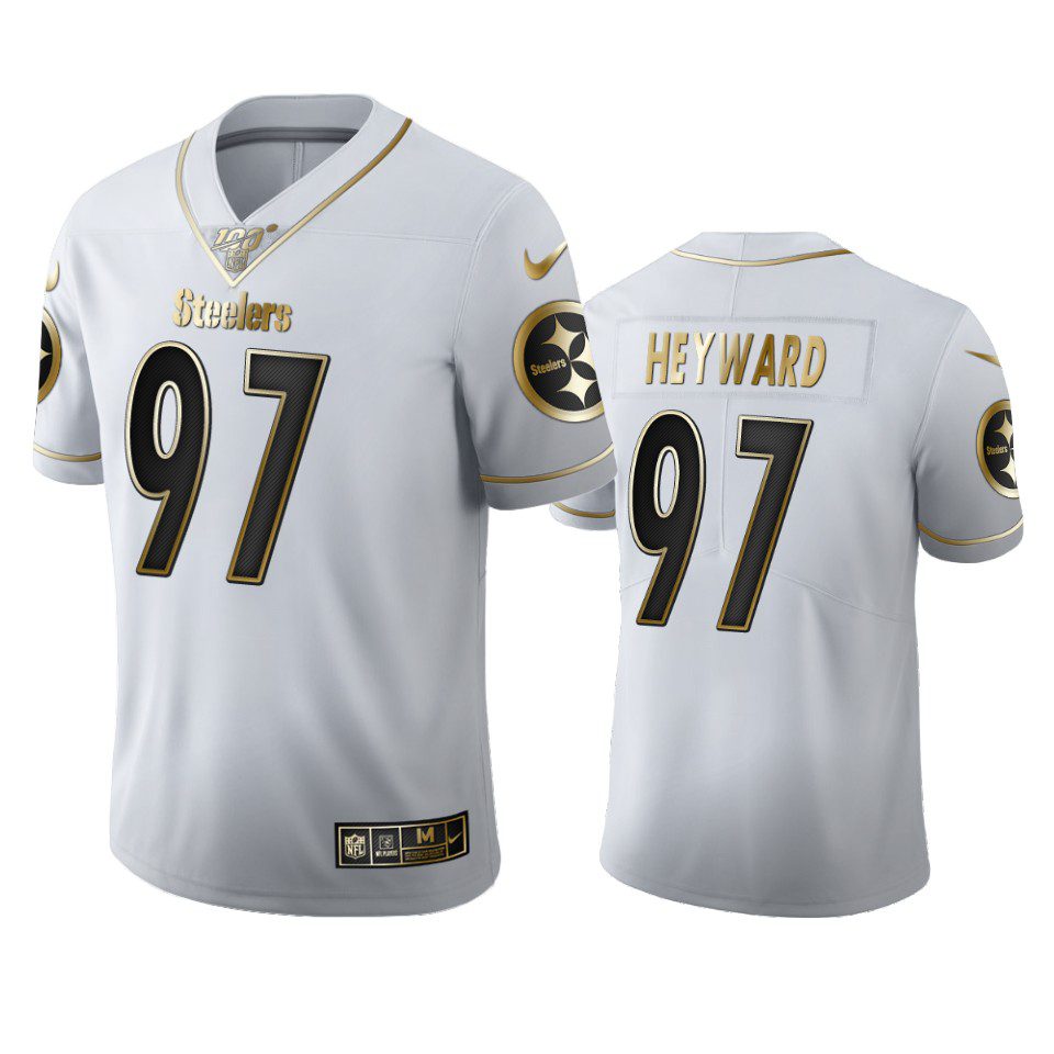 Cameron Heyward Steelers White 100th Season Golden Edition Jersey 1 steelers cameron heyward white golden edition 100th season jersey