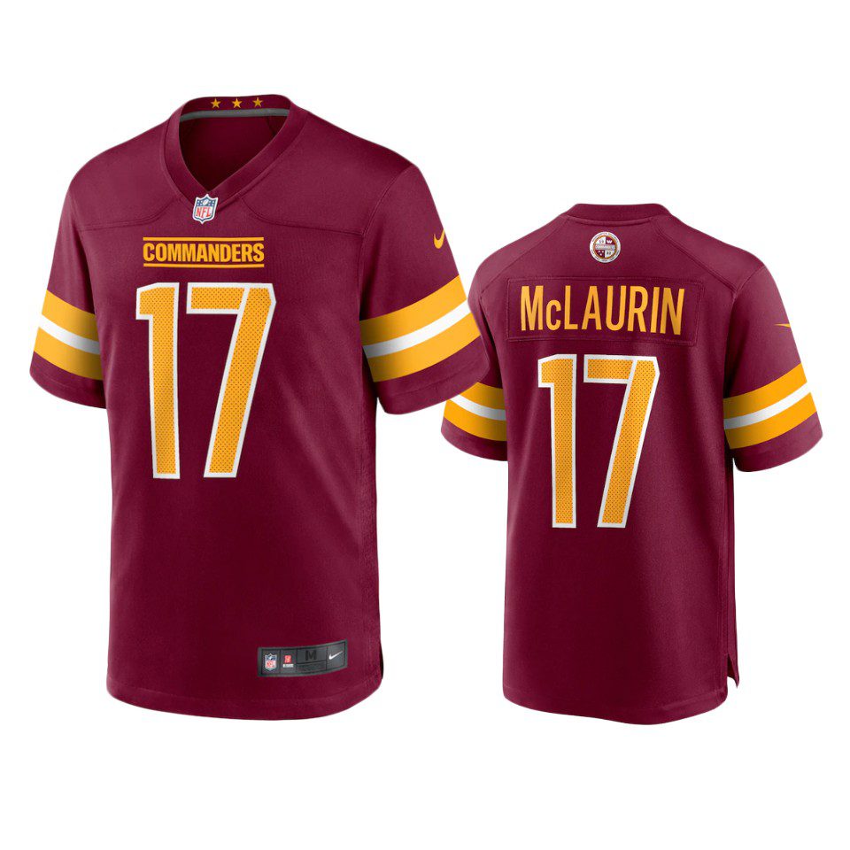 Washington Commanders Terry McLaurin Burgundy Game Jersey 1 terry mclaurin commanders burgundy game jersey