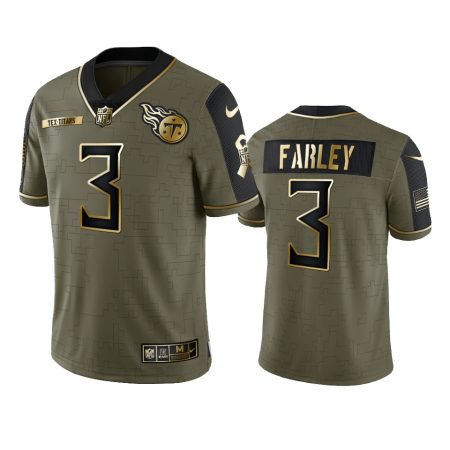 Tennessee Titans Caleb Farley Olive Gold 2021 Salute To Service Limited Jersey