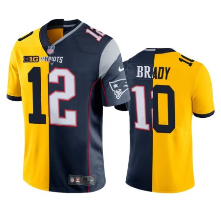 Michigan Wolverines Tom Brady Maize Navy Split College Football Game Jersey