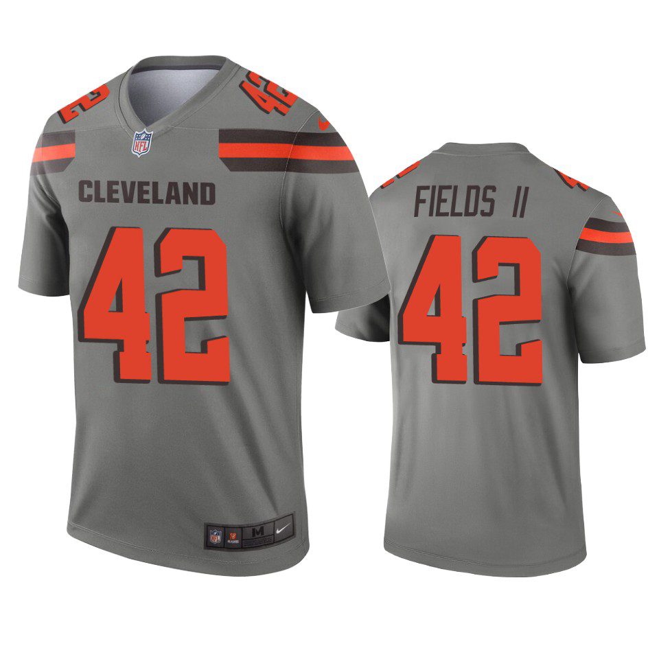 Cleveland Browns Tony Fields II Gray Inverted Legend Jersey 1 tony fields ii browns gray inverted legend jersey