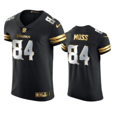 Minnesota Vikings Randy Moss Black Golden Edition Vapor Elite Jersey - Men's