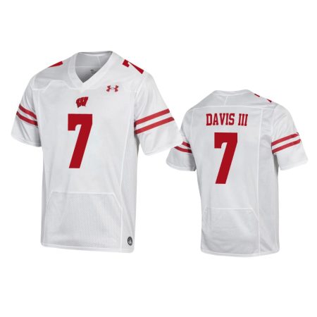 Wisconsin Badgers Danny Davis III White Replica Jersey