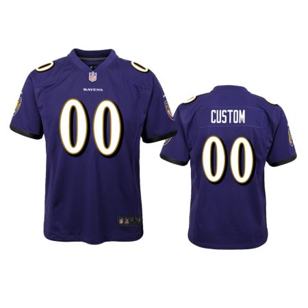 Baltimore Ravens #00 Custom Purple Game Jersey - Youth