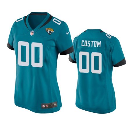 Jacksonville Jaguars #00 Custom Teal Game Jersey - Women