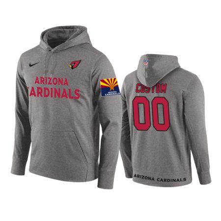 Arizona Cardinals #00 Custom Gray Circuit Wordmark Hoodie - Men