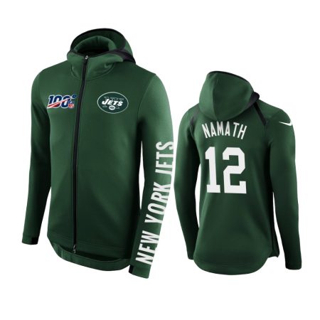 New York Jets #12 Joe Namath Green NFL 100th Anniversary Hoodie - Men