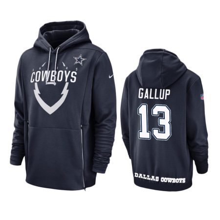 Dallas Cowboys #13 Michael Gallup Navy Nike Sideline Lockup Hoodie - Men's