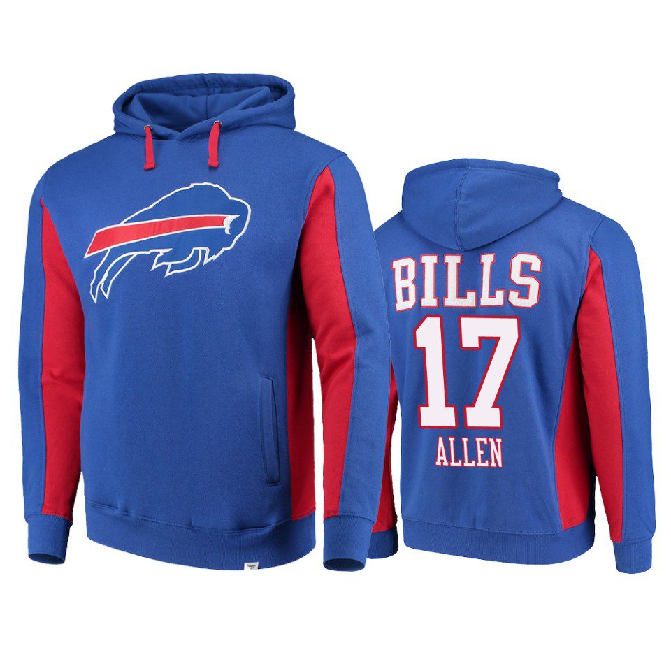 Buffalo Bills #17 Josh Allen Royal Team Iconic Hoodie - Men 1 17 royal josh allen hoodie 0a