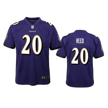 Baltimore Ravens #20 Ed Reed Purple Game Jersey - Youth