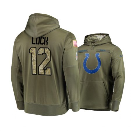 Indianapolis Colts Andrew Luck Olive 2018 Salute To Service Hoodie - Men's