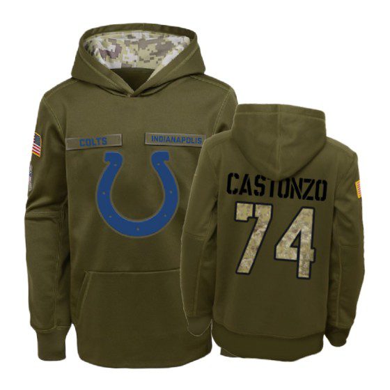 Indianapolis Colts Anthony Castonzo Olive 2018 Salute To Service Hoodie - Youth 1 2018 salute to service anthony castonzo youth hoodie