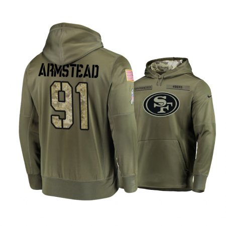 San Francisco 49ers Arik Armstead Olive 2018 Salute To Service Hoodie - Men's