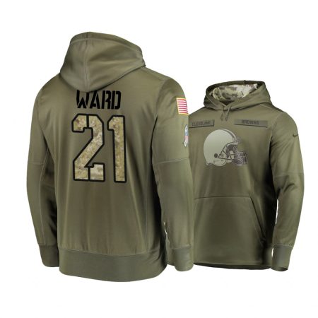 Cleveland Browns Denzel Ward Olive 2018 Salute To Service Hoodie - Men's