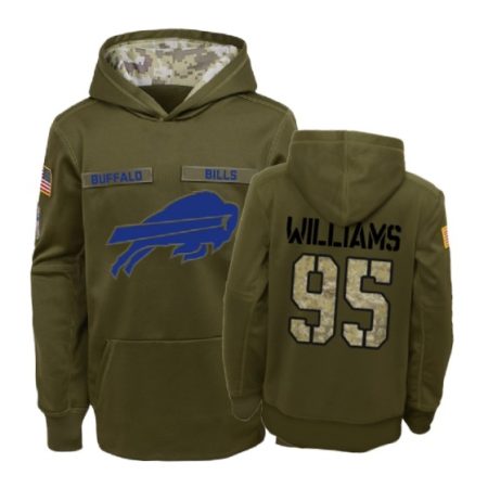 Buffalo Bills Kyle Williams Olive 2018 Salute To Service Hoodie - Youth