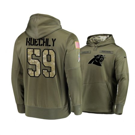 Carolina Panthers Luke Kuechly Olive 2018 Salute To Service Hoodie - Men's