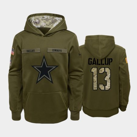 Dallas Cowboys Michael Gallup Olive 2018 Salute To Service Hoodie - Youth