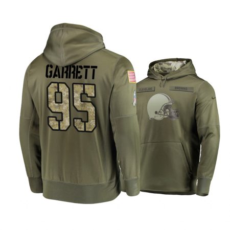 Cleveland Browns Myles Garrett Olive 2018 Salute To Service Hoodie - Men's