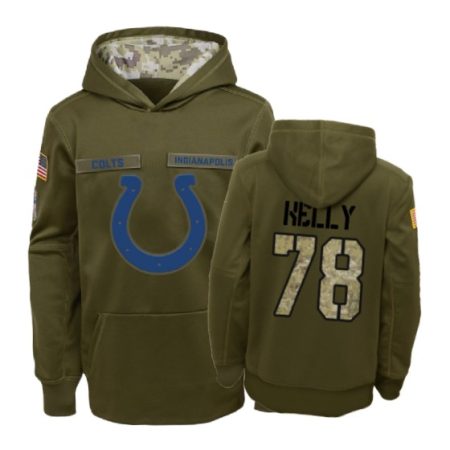 Indianapolis Colts Ryan Kelly Olive 2018 Salute To Service Hoodie - Youth