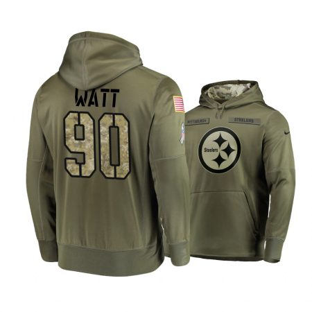 Pittsburgh Steelers T.J. Watt Olive 2018 Salute To Service Hoodie - Men's