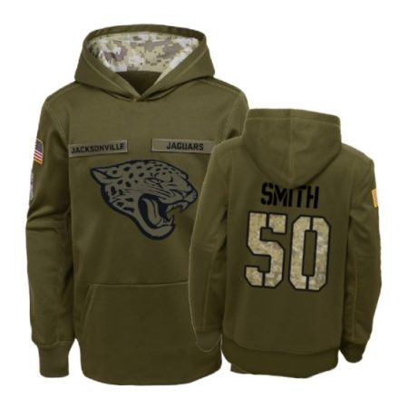 Jacksonville Jaguars Telvin Smith Olive 2018 Salute To Service Hoodie - Youth