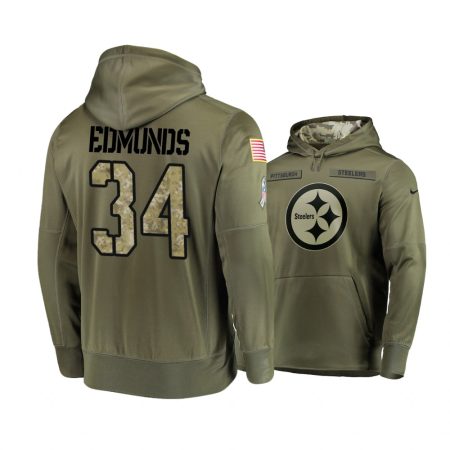 Pittsburgh Steelers Terrell Edmunds Olive 2018 Salute To Service Hoodie - Men's