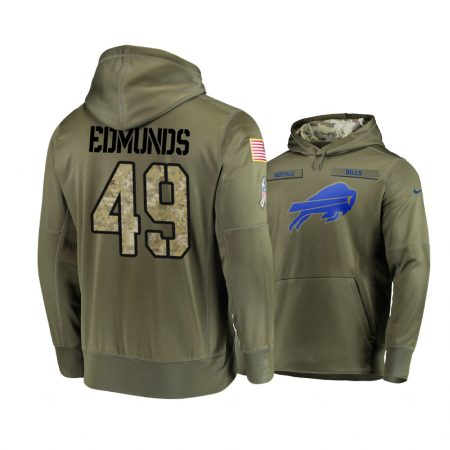 Buffalo Bills Tremaine Edmunds Olive 2018 Salute To Service Hoodie - Men's