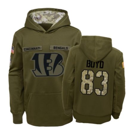 Cincinnati Bengals Tyler Boyd Olive 2018 Salute To Service Hoodie - Youth