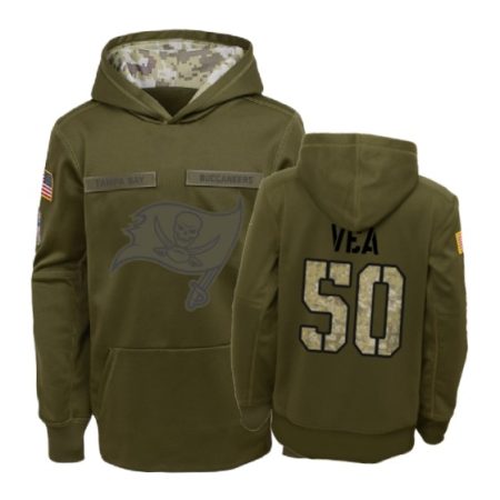 Tampa Bay Buccaneers Vita Vea Olive 2018 Salute To Service Hoodie - Youth