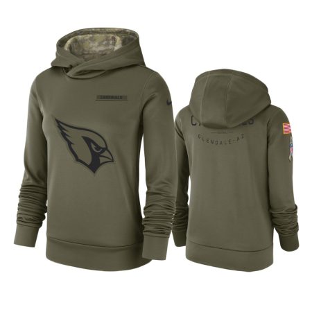 Arizona Cardinals Olive 2018 Salute To Service Hoodie - Women's