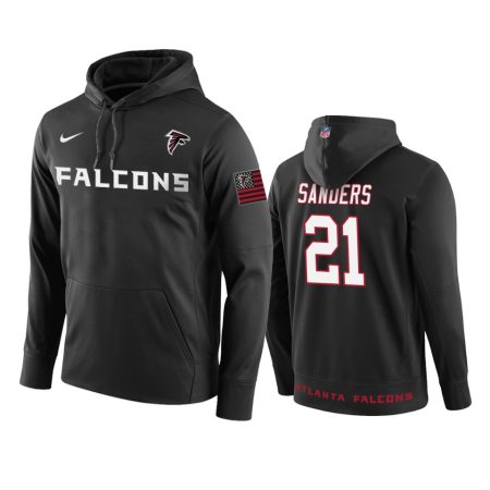 Atlanta Falcons #21 Deion Sanders Black Circuit Wordmark Hoodie - Men's
