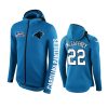 Carolina Panthers #22 Christian McCaffrey Blue NFL 100th Anniversary Hoodie - Men 3 22 blue christian mccaffrey hoodie