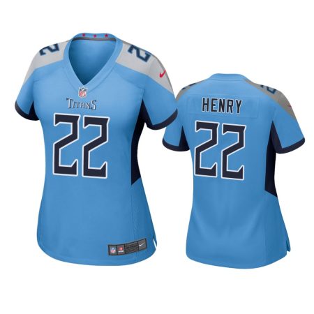 Tennessee Titans #22 Derrick Henry Light Blue Game Jersey - Women