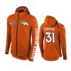 Denver Broncos #31 Justin Simmons Orange NFL 100th Anniversary Hoodie - Men 2 31 orange justin simmons hoodie 0a