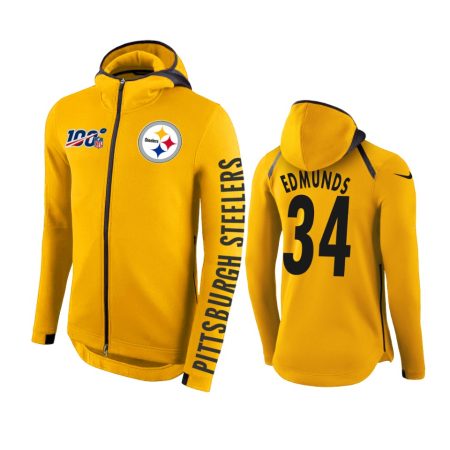 Pittsburgh Steelers #34 Terrell Edmunds Gold NFL 100th Anniversary Hoodie - Men