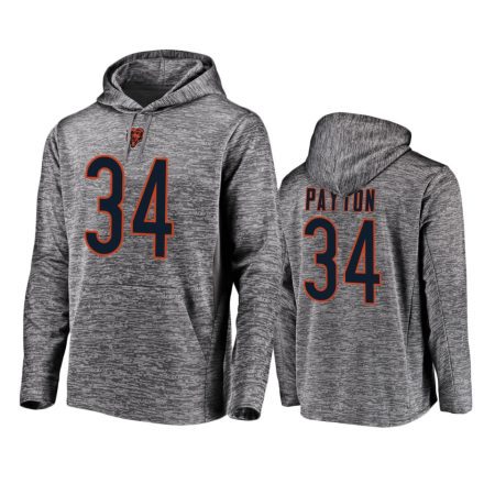 Chicago Bears #34 Walter Payton Gray Streak Fleece Hoodie - Men's