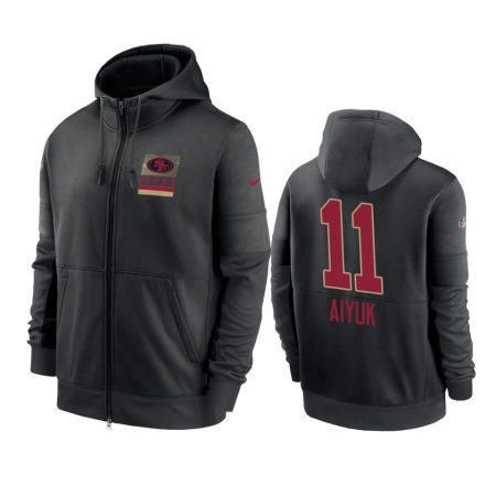 San Francisco 49ers Brandon Aiyuk Black Sideline Impact Lockup Performance Full-Zip Hoodie