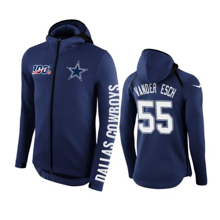 Dallas Cowboys #55 Leighton Vander Esch Navy NFL 100th Anniversary Hoodie - Men