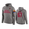 Arizona Cardinals #67 Justin Pugh Gray Circuit Wordmark Hoodie - Men 3 67 gray justin pugh hoodie