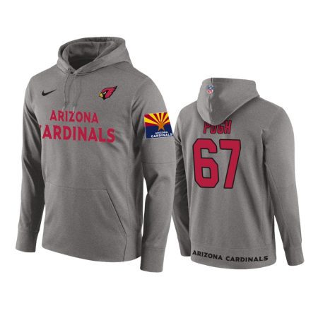 Arizona Cardinals #67 Justin Pugh Gray Circuit Wordmark Hoodie - Men