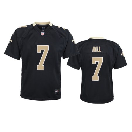 New Orleans Saints #7 Taysom Hill Black Game Jersey - Youth