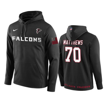 Atlanta Falcons #70 Jake Matthews Black Circuit Wordmark Hoodie - Men